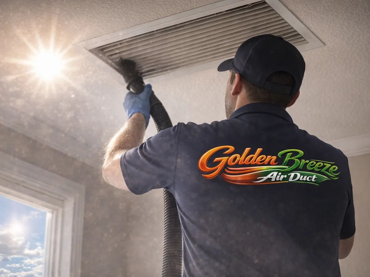 air duct cleaning technician on the job in Bonita Springs, FL